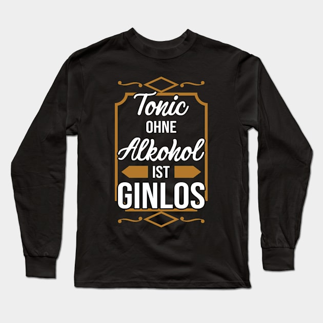 Gin Booze Spells Gin Cocktail Long Sleeve T-Shirt by QQdesigns